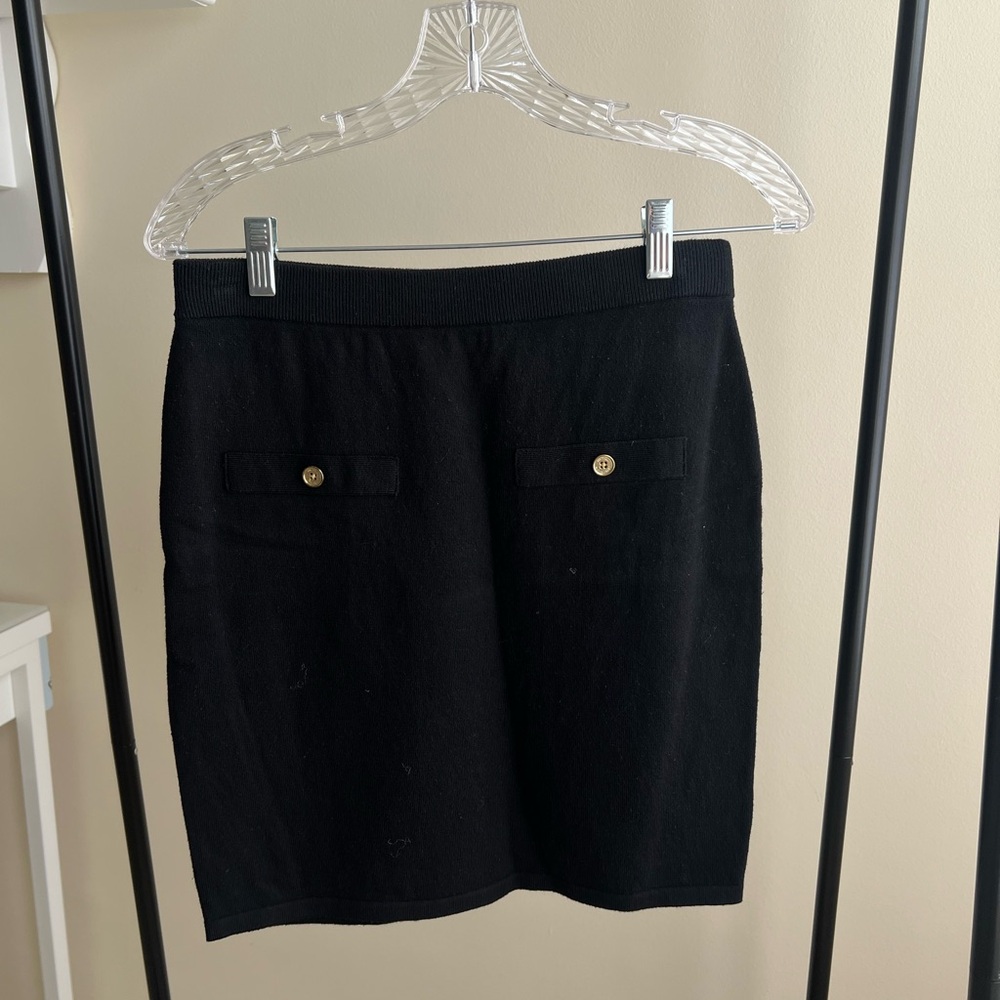 MICHAEL Michael Kors Black and Gold Mini Pencil Skirt